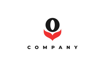 flower letter o modern logo