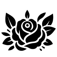 black and white rose