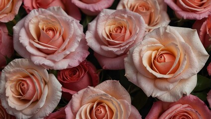 photo of a bunch of beautiful pink roses made by AI generative