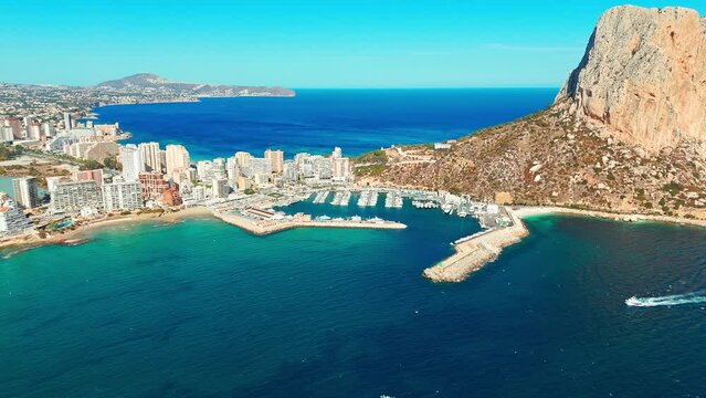 Aerial view of Calp town, province of Alicante, Spain.