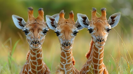 Masai Giraffes, Masai Mara National Reserve, Kenya Generative AI
