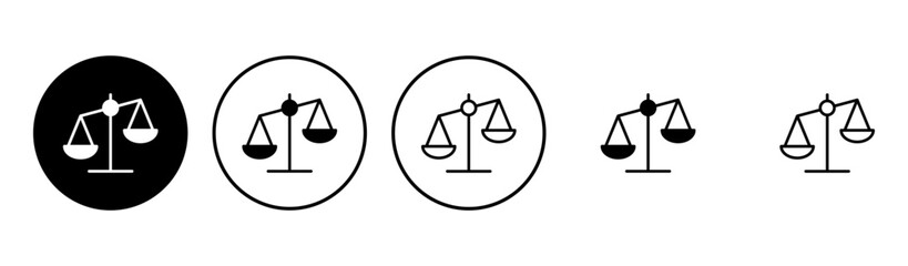 Scales icon set . Law scale icon. Justice sign