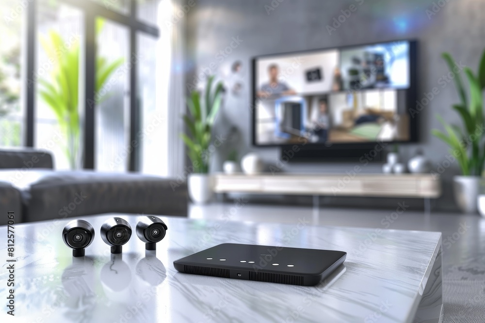 Poster enhance home detection and supervision with ultra-security apps and cameras, monitoring protection i
