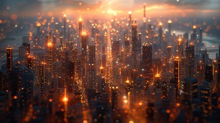 Fototapeta premium sunset in the city