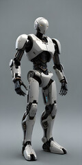 Innovative Humanoid Robot Concept - White and Silver with Advanced Mechanical Features