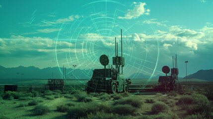 A network of ground-based and space-based sensors work in tandem to provide comprehensive coverage and early warning capabilities for a modern air defense system, detecting and tra