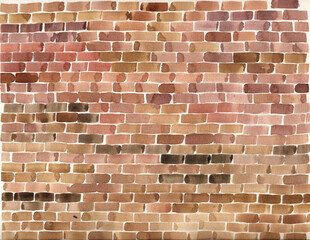 Hand-painted watercolor illustration of a brick wall. Texture and background