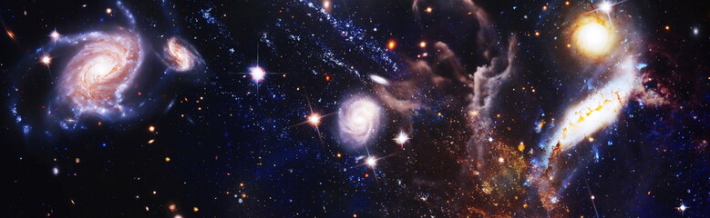 Multicolor outer space. Star field and nebula in deep space many light years far from planet Earth. Elements of this image furnished by NASA.