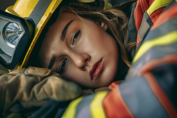 Showcasing the intricate elements of a firefighter's uniform, capturing the preparedness for emergency response