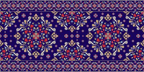 Turkish seamless pattern with luxury floral ornament. Traditional Arabic, Indian motifs. Great for fabric and textile, wallpaper, packaging or any desired idea.