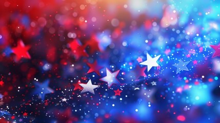 An abstract background with stars and stripes in red, white, and blue, symbolizing the resilience and strength of the American people