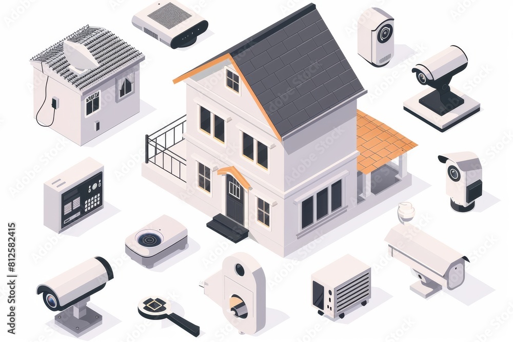 Poster utilize video technology systems for home protection simulations with seamless connectivity, employi