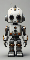 Stylized Robot Character Design - Artistic Representation in White and Orange with Humanoid Features