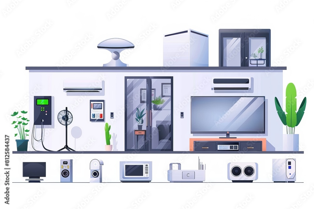 Poster utilize video technology systems for home protection simulations with seamless connectivity, employi