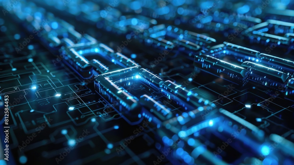 Poster detailed view of a computer circuit board, suitable for technology concepts