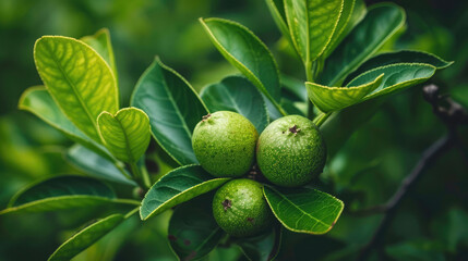 Fruit guava are on the tree branch