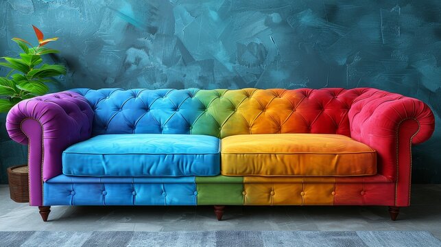 Elegant living space adorned with soft pastel color scheme for a serene and inviting ambiance