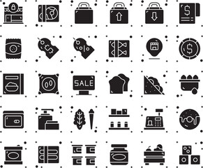 Supermarket fill icon set vector illustration