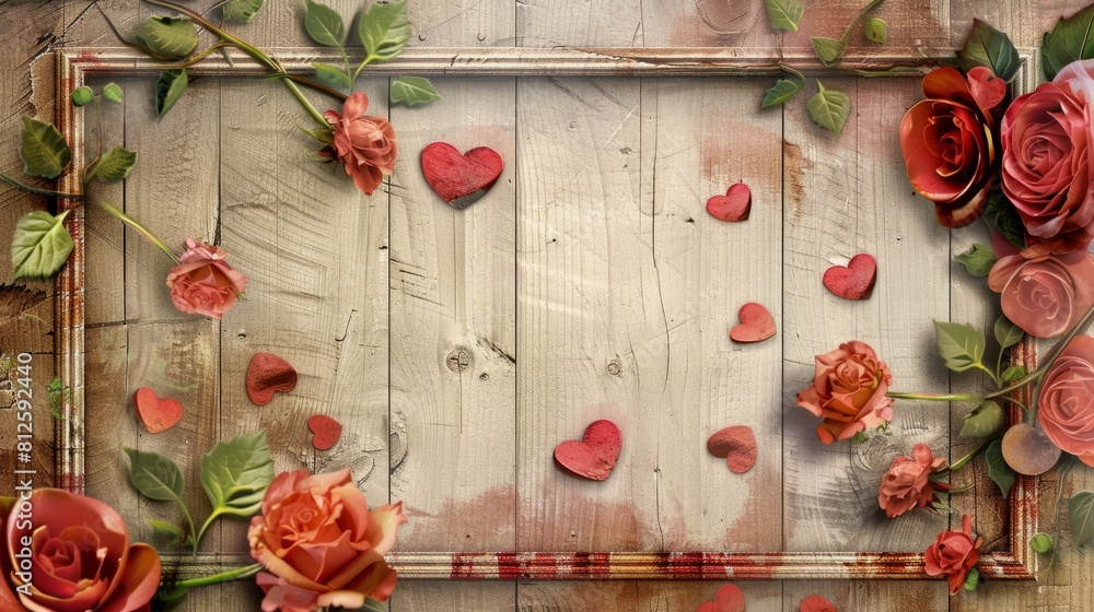 Poster empty area on a mother's day photo frame for adding personalized messages