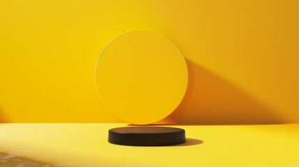 Circular Object on Yellow Background
