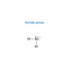 Amide anion molecule lewis structure diagram.organic compound molecule scientific illustration on white background.