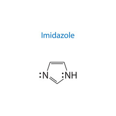 Imidazole molecule skeletal structure diagram.organic compound molecule scientific illustration on white background.