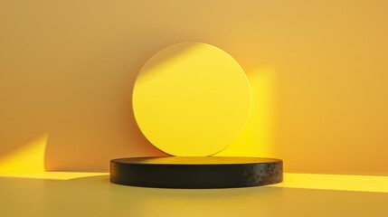 Yellow Circle on Black Table