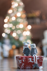 Christmas decoration home Christmas tree with gifts for the new year Christmas Eve