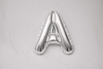 Chrome silver balloon font