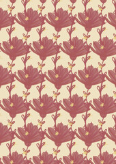 pattern with flower, leaves