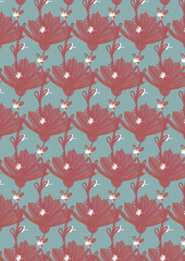pattern with flower, leaves