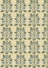pattern with flower, leaves