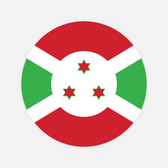 National Flag of Burundi. Burundi Flag. Burundi Round flag.
