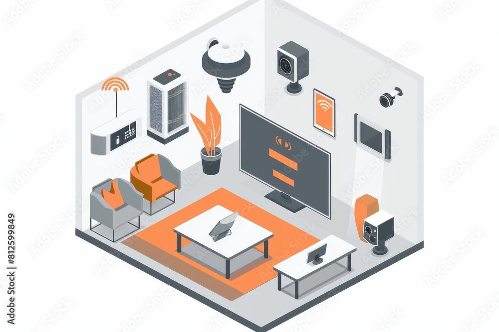 Poster secure your home with smart technology, using cctv to manage different alarm controls and educate th
