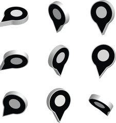 3d location map pin icon