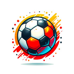 Isolated vector illustration of colorful soccer ball on a white background.