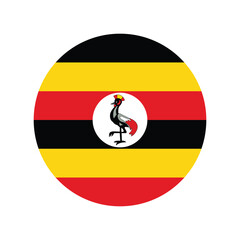 National Flag of Uganda. Uganda Flag. Uganda Round flag.
