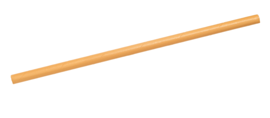 Close up orange paper drinking straw isolated on white with clipping path, eco friendly	