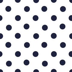Vector abstract seamless pattern with polka dot ornament made in black and white color. Hand drawn fabric design or wallpaper for you design.