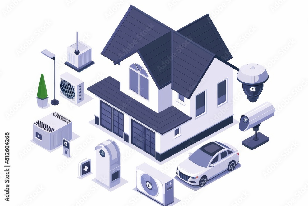 Poster use cctv to manage different alarms in your home security system, educating through video on secure 