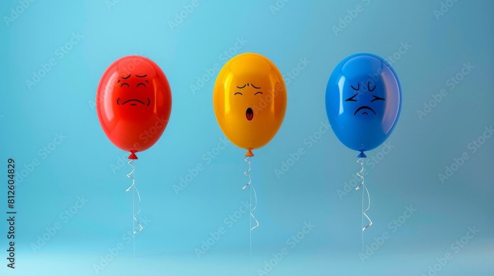 Poster symbolic conceptual image of balloons representing the complexity of human emotions