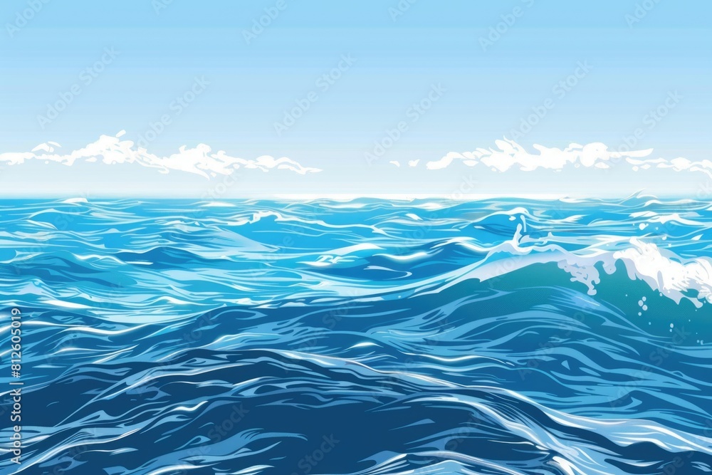 Aufkleber a serene image of a large body of water with waves and clouds in the sky. ideal for various nature-t