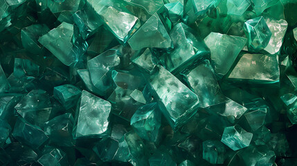 Emerald or Tourmaline green crystals. Gems. Mineral crystals in the natural environment