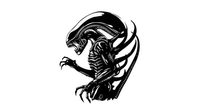 Alien Xenomorph SVG Alien vector graphic Xenomorph vector Alien logo xenomorph logo clipart 