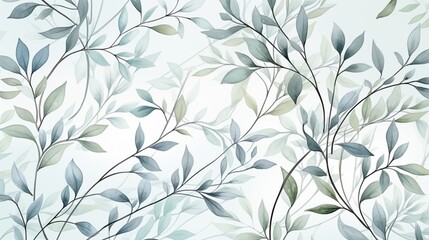 Seamless Elegant Botanical Leaf Pattern Wallpaper Design.