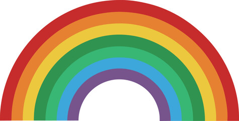 Rainbow in the shape of a circle on a white background