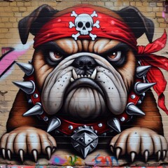 A graffiti of a dog image attractive harmony has illustrative meaning used for printing illustrator.