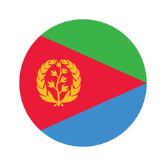 Obraz premium National Flag of Eritrea. Eritrea Flag. Eritrea Round flag. 