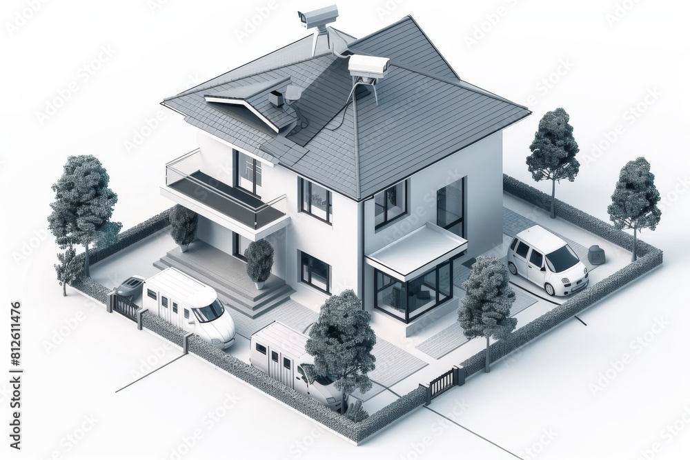 Poster integrate automated home lighting in industrial operations to manage surveillance systems and temper
