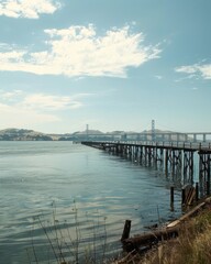 Fototapeta premium Exploring Carquinez Strait: An Architectural Marvel Connecting California's Rivers and Oceans